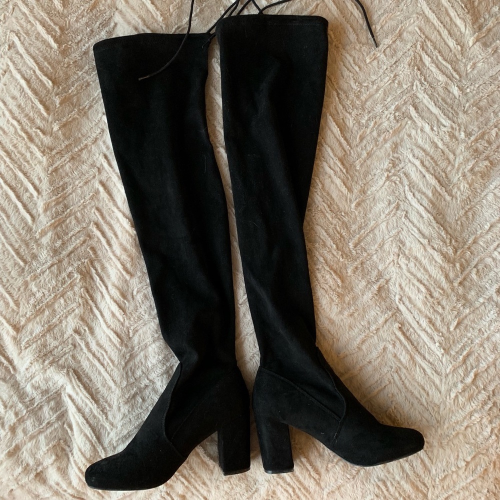 Over-the-knee block heel boots